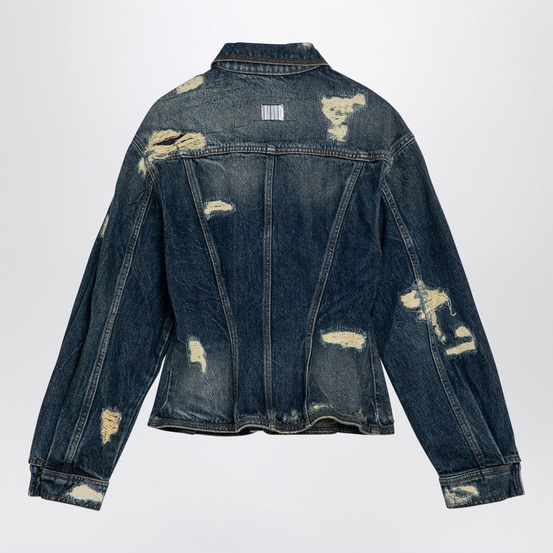 Washed Denim Jacket With Worn Details