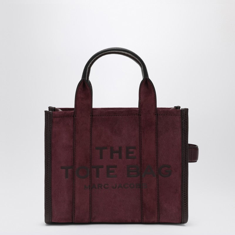 Small plum suede tote bag