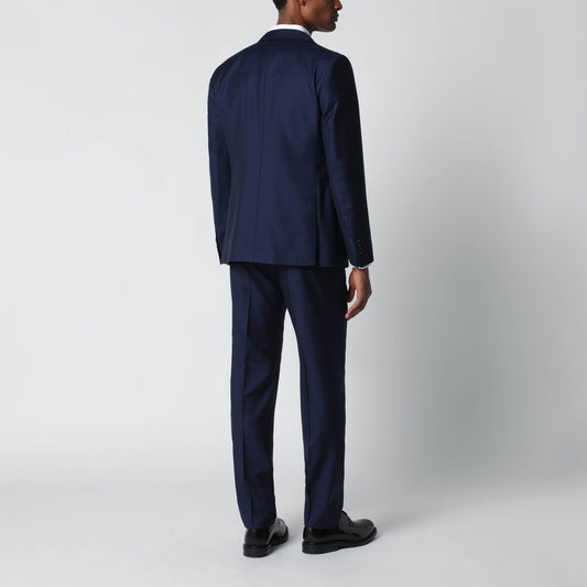 Blue wool single-breasted suit