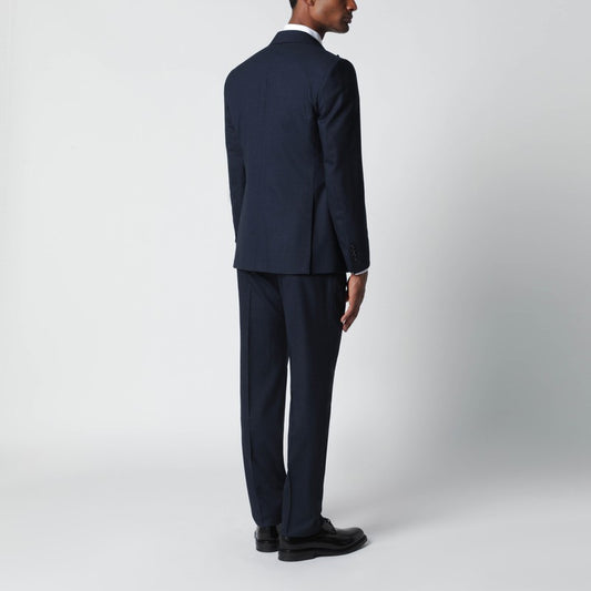 Blue wool single-breasted suit