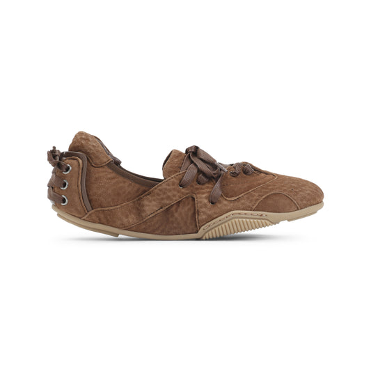 Brown Lamb Leather Sneakers