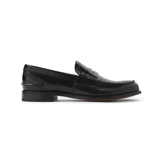 Black Robin Calf Leather Loafers