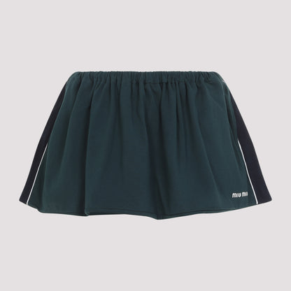 Bottle Green Cotton Skirt