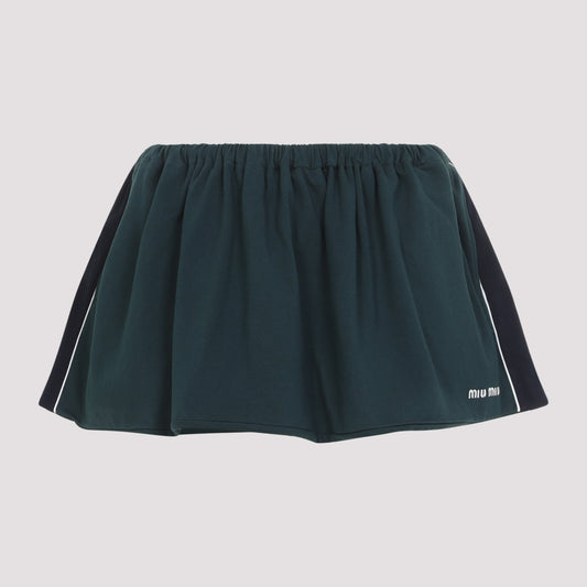 Bottle Green Cotton Skirt