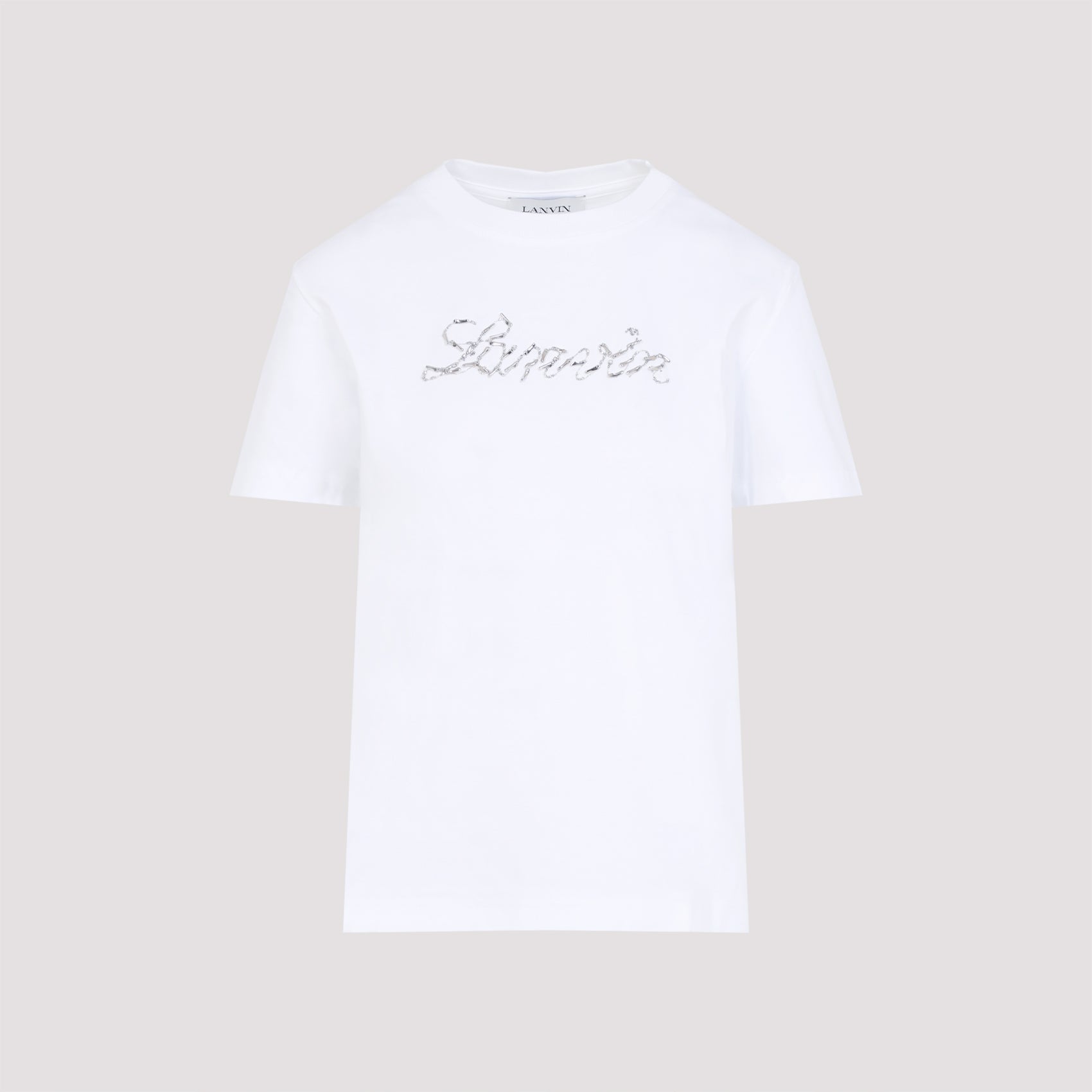 embroidered script logo t-shirt-image-1