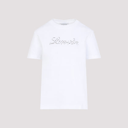 embroidered script logo t-shirt-image-1