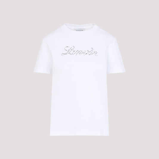 embroidered script logo t-shirt-image-1