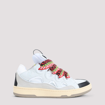 suede leather curb sneakers-image-1