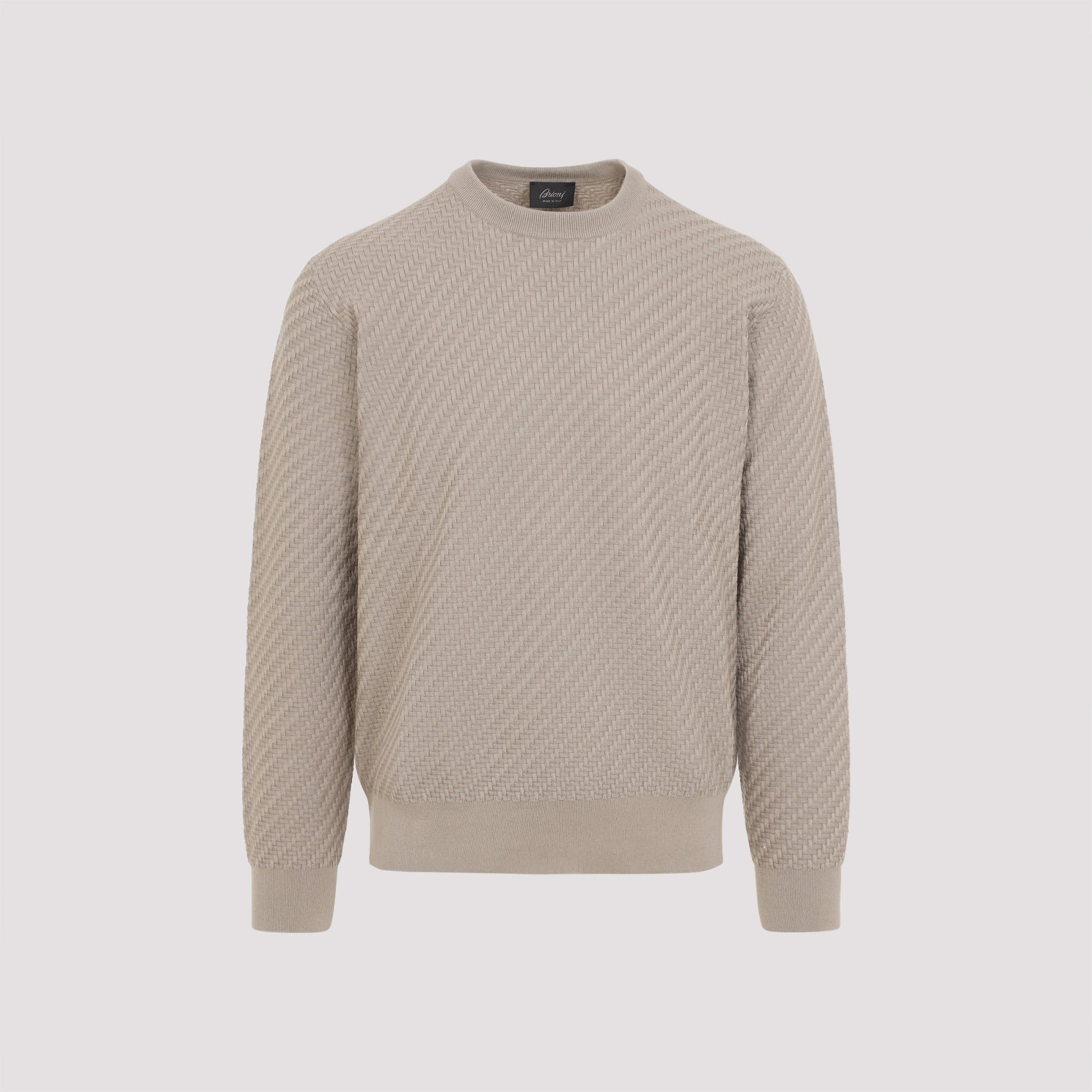 Beige Cotton and Silk Pullover