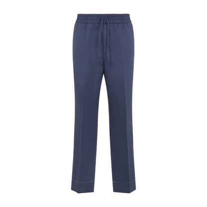 Blue Asolo Linen and Cotton Pants