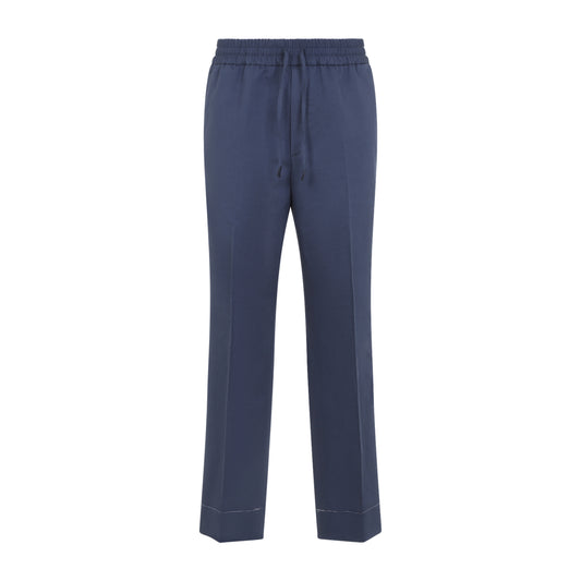 Blue Asolo Linen and Cotton Pants