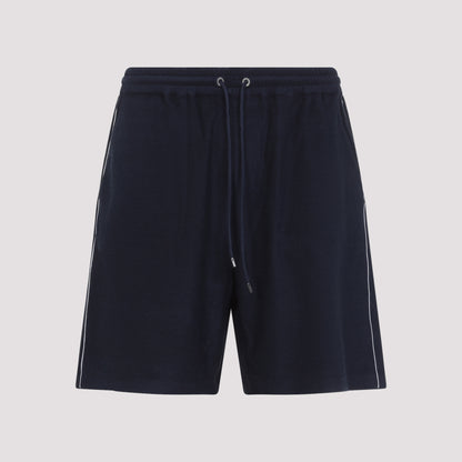 Navy Blue Beach Athletic Cotton Bermuda