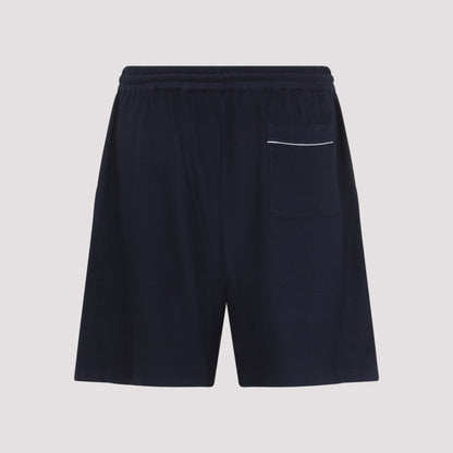 Navy Blue Beach Athletic Cotton Bermuda