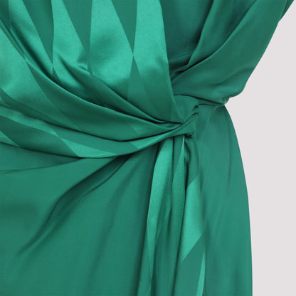 Emerald Green Silk Cocktail Dress