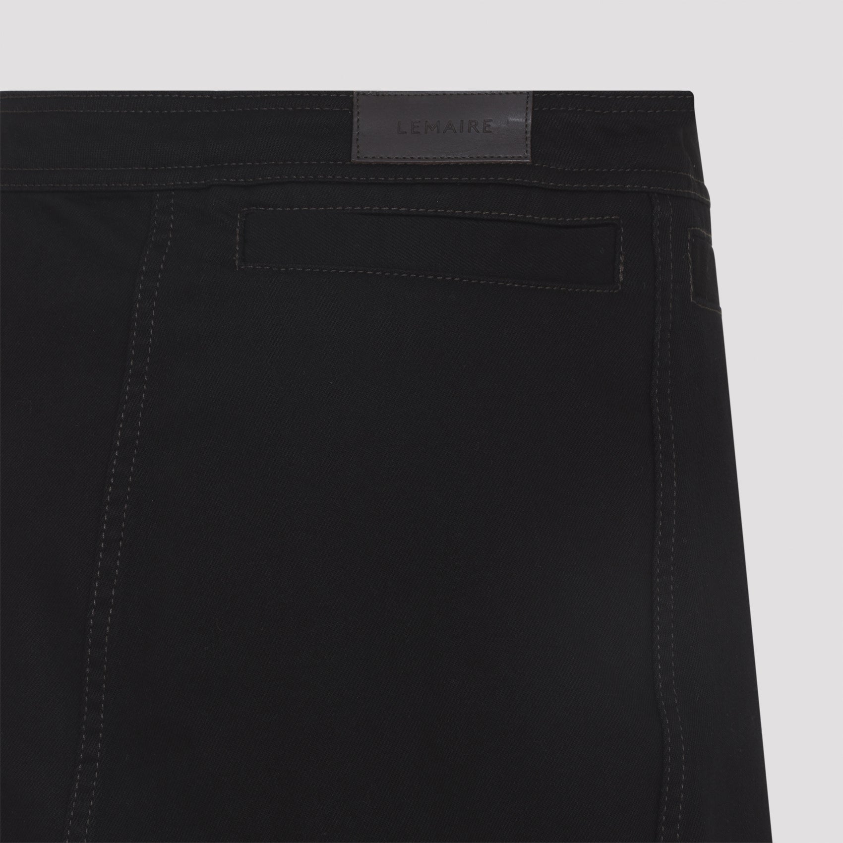 Black Asymmetric Cotton Midi Skirt