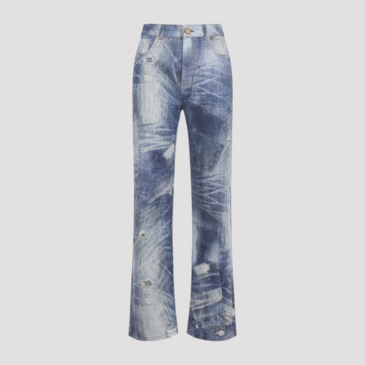 Dark Blue 5-Pocket Cotton Jeans