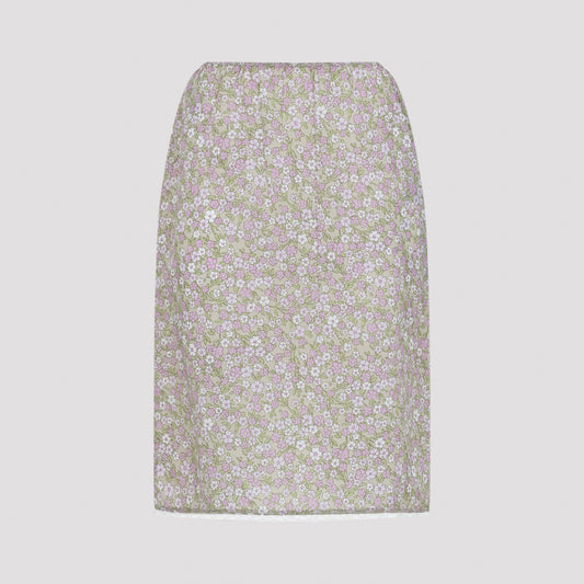 Green Polyamide Midi Skirt