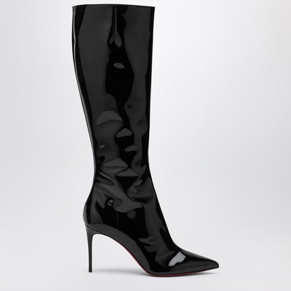 High Black Patent Leather Boot