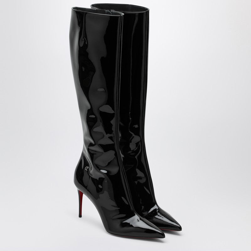 High Black Patent Leather Boot