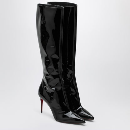 High Black Patent Leather Boot