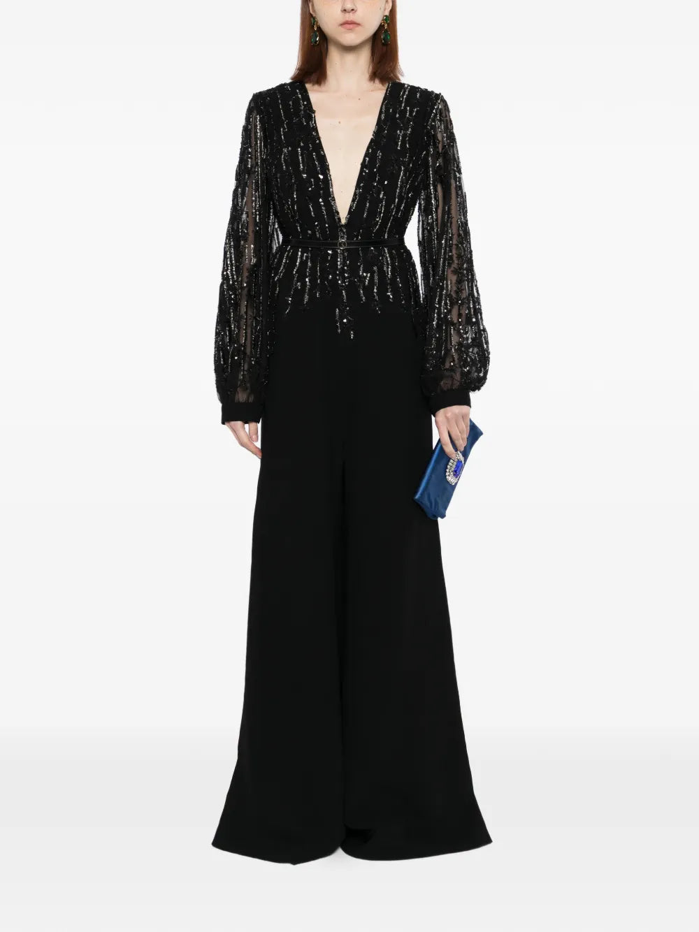 Crepe Beaded Jumpsuit