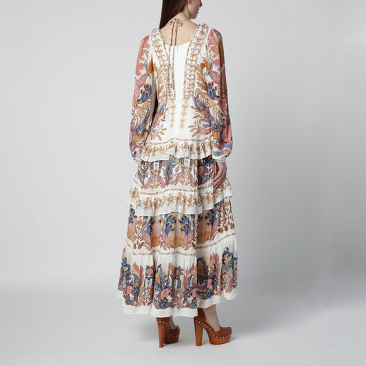 White Sea Garden dress with tiered ruffles