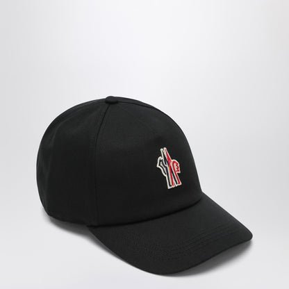 Black Cap With Visor And Logo Patch