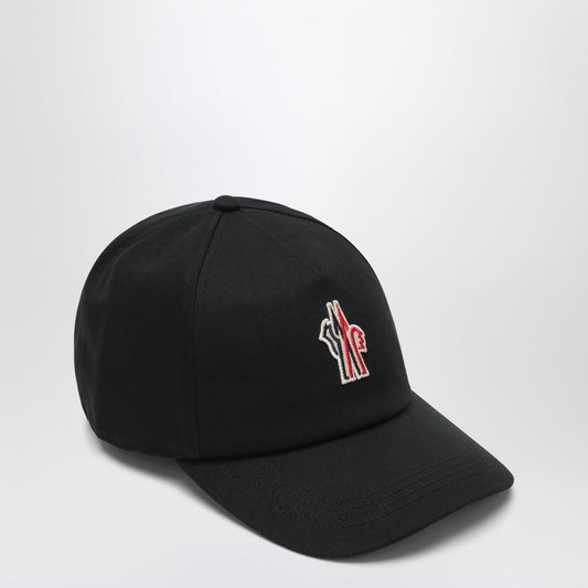 Black Cap With Visor And Logo Patch