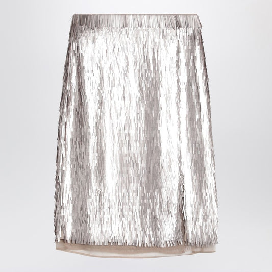 Pencil Skirt With Silver Sequins