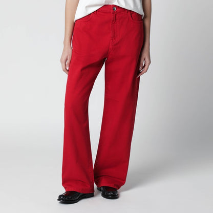 Red cotton trousers