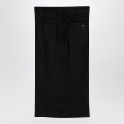 Black Midi Skirt With Draping