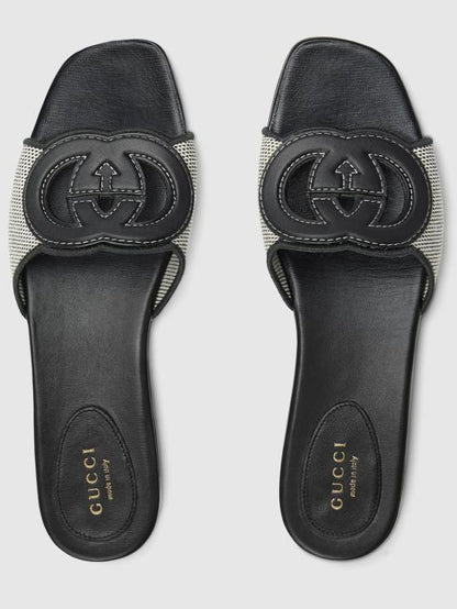 SLIDE SANDAL WITH INTERLOCKING G