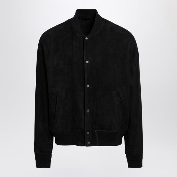 Black suede bomber jacket