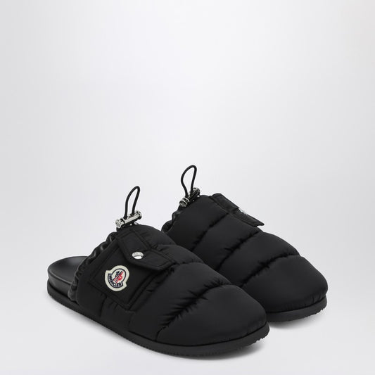 Black Nylon Mule Mon Pocket