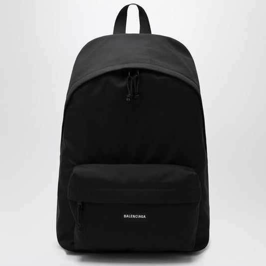 Black Explorer backpack with logo patch