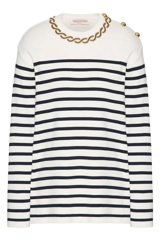 Striped Jersey With Embroidery