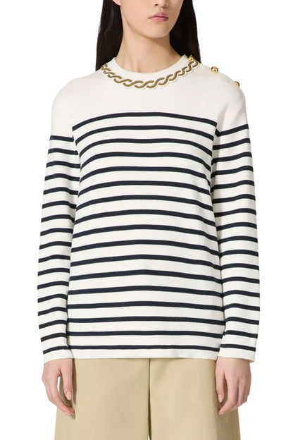 Striped Jersey With Embroidery