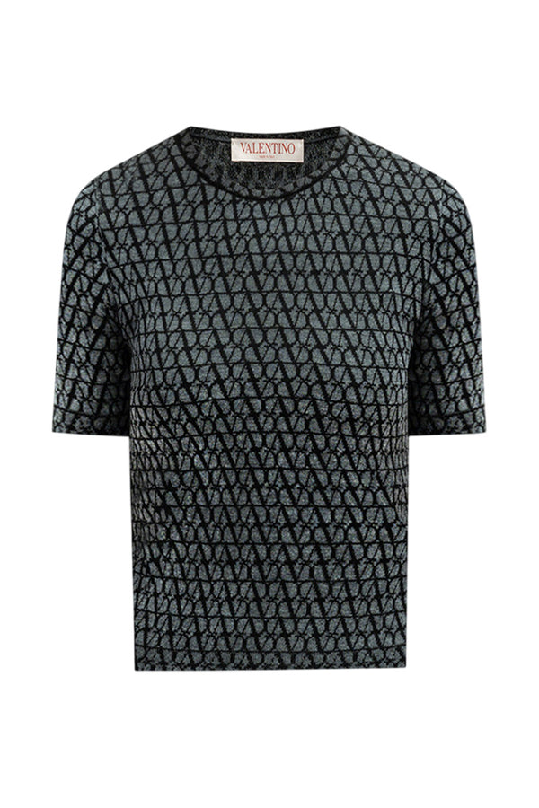 Allover V Logo Virgin Wool