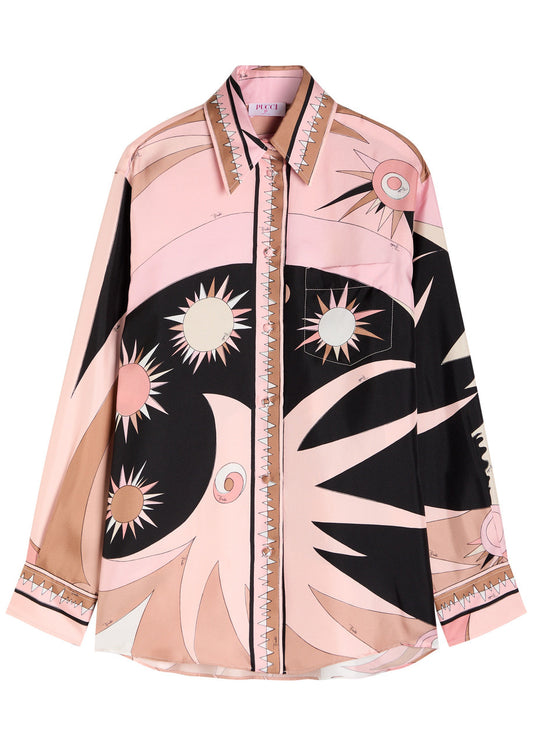 PUCCI STELLA PRINTED SILK-TWILL SHIRT