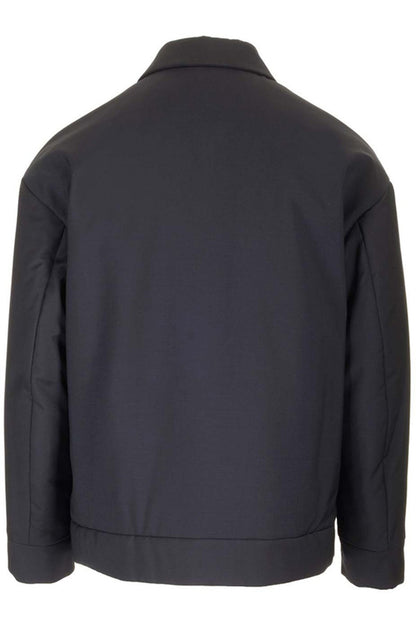 Logo Plaque Zip-Up Bomber Jacket