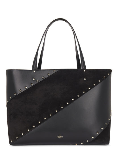 ROCKSTUD LEATHER TOTE BAG