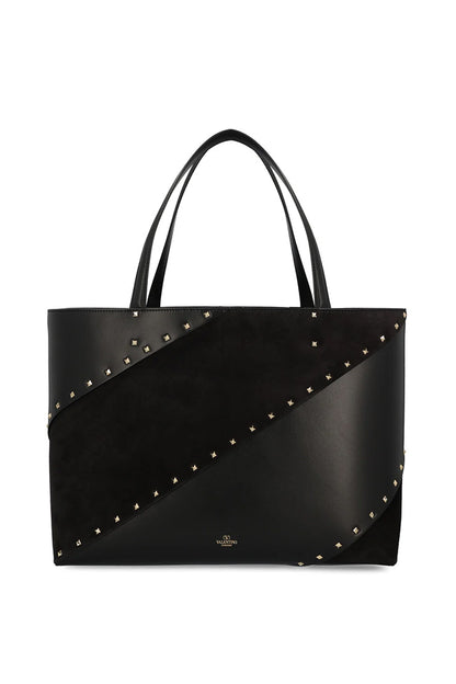 ROCKSTUD LEATHER TOTE BAG