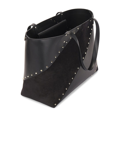 ROCKSTUD LEATHER TOTE BAG
