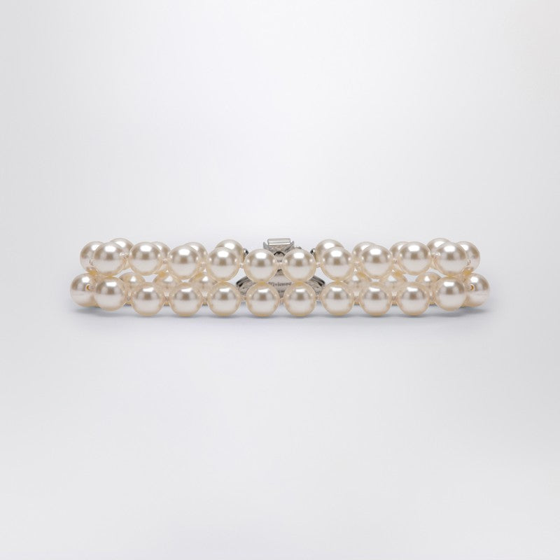 Double bracelet with pearls and Orb logo