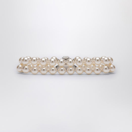 Double bracelet with pearls and Orb logo