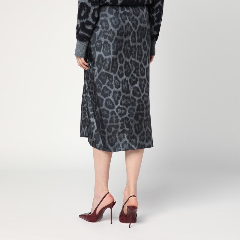 Leopard midi skirt with knot