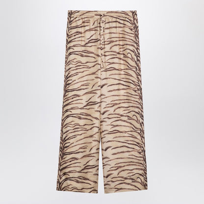 Silk Pants With Tiger Print