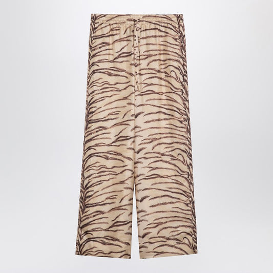 Silk Pants With Tiger Print