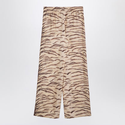 Silk Pants With Tiger Print