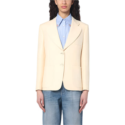 WOOL AND SILK SINGLE-BREASTED JACKET